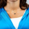 Collier en diamants et pierre précieuse en coussin