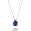 Chaine & pendentif en diamants avec pierre précieuse en poire