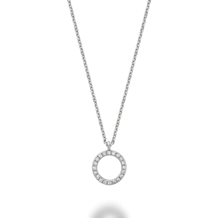 Collier et pendentif diamants en forme de cercle