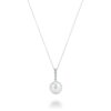 Collier & pendentif de perle de culture avec diamants