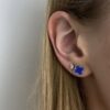 Boucles d’oreilles clous d’oreilles en trèfles et lapis lazuli