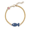 Bracelet Poisson Saphirs Bleus À L’oeil De Diamant