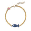 Bracelet Poisson Saphirs Bleus À L’oeil De Diamant